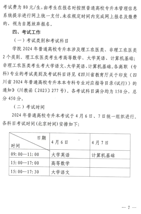 2024年四川省四川商务职业学院专升本工作实施方案(图5)