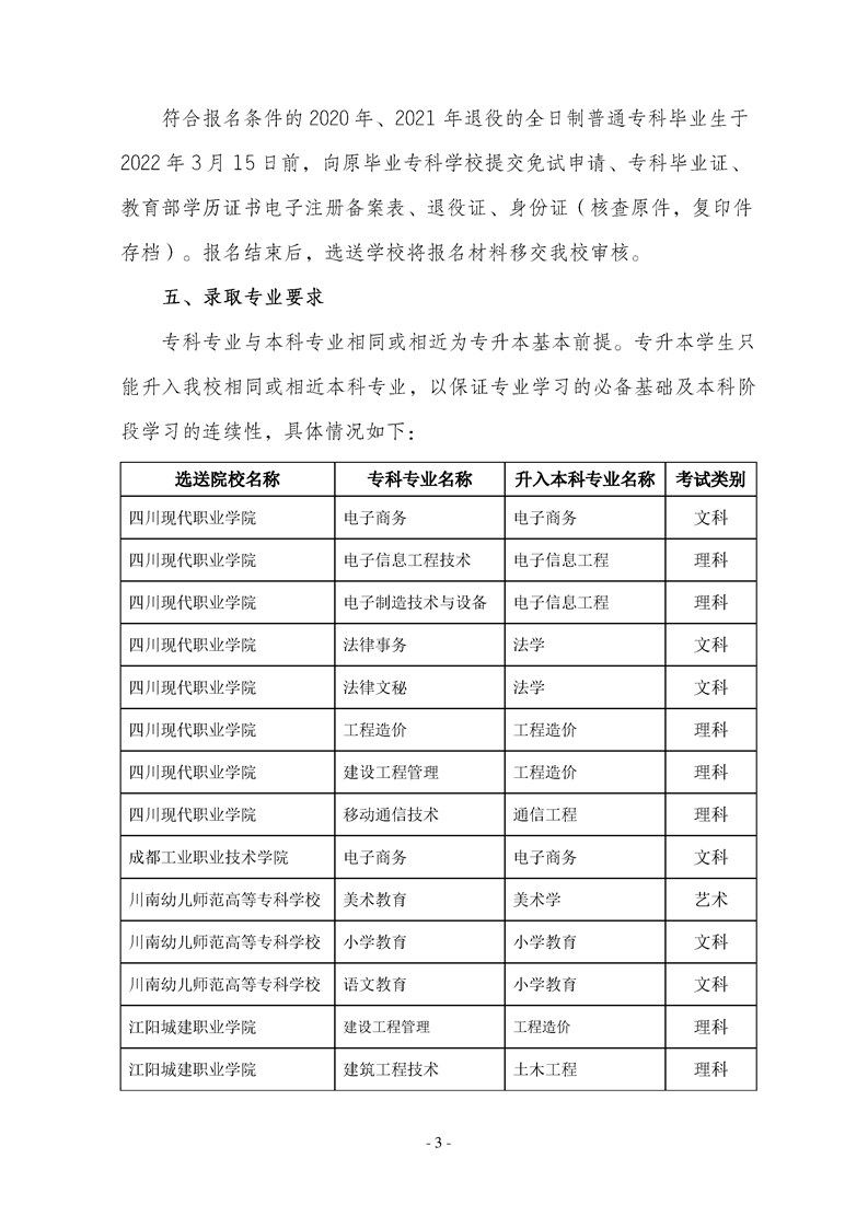 2022年内江师范学院专升本招生简章(图3)